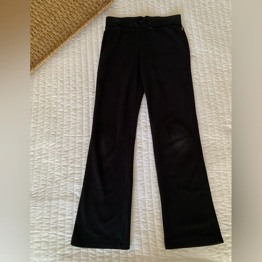 Children's Place Pants Girls Size 10 Black Fleece 1989 Place Bow Stretch Waist